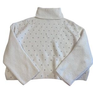 steve madden cream bedazzled turtleneck knit christmas sweater